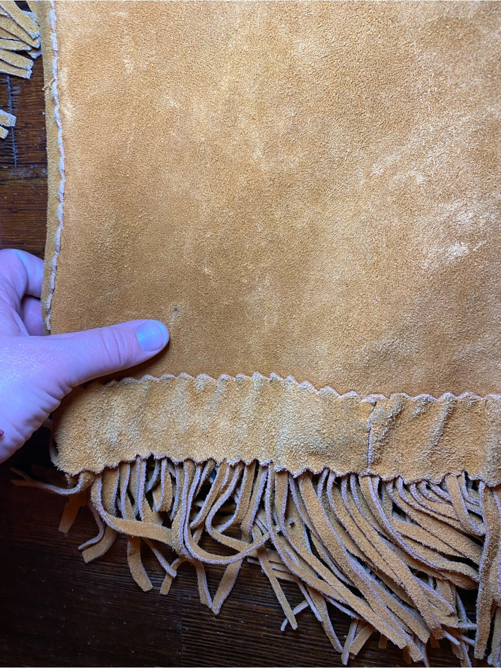 TRUE VINTAGE 1950/1960s STUNNING Artisan Hand Beaded Fringe Buckskin Jacket - Picture 12 of 17